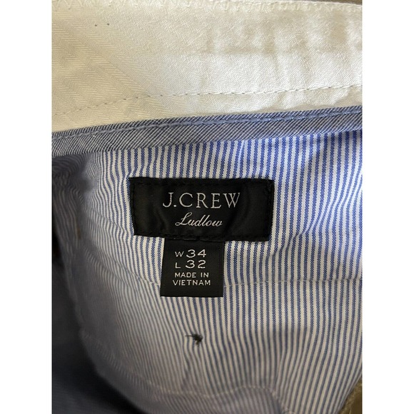 J Crew Ludlow Slim Chino Pants Mens Size 34x32 Light‎ Brown Straight Leg - Picture 3 of 11